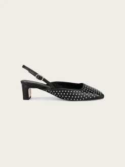 Lindy Studs Black Leather Pumps
