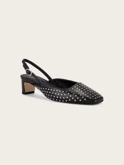 Lindy Studs Black Leather Pumps