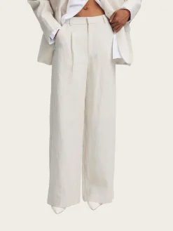 Liza Linen hw Pants - Tammy Light Sand