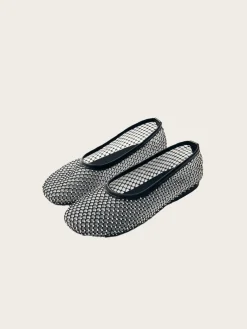 Lorain Mesh Glow Black Leather Ballet