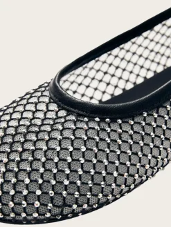 Lorain Mesh Glow Black Leather Ballet