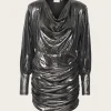 Maddix Ls Short Dress - Silver