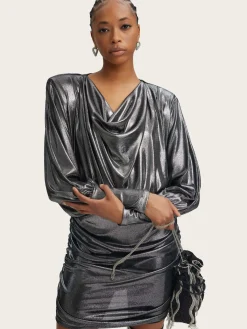 Maddix Ls Short Dress - Silver