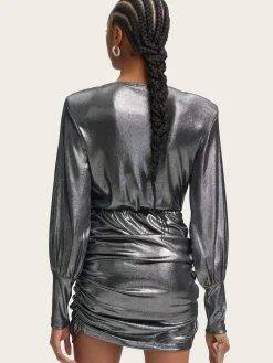 Maddix Ls Short Dress - Silver