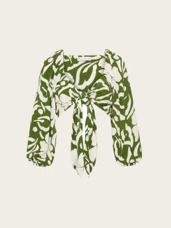 Margherita Top - Pavito Floral Olive