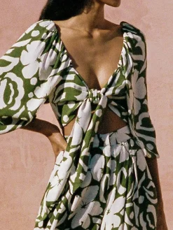 Margherita Top - Pavito Floral Olive