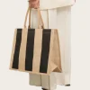 Market Bag Large - Black Stripe