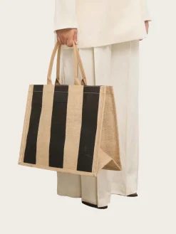 Market Bag Large - Black Stripe