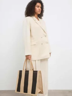 Market Bag Large - Black Stripe