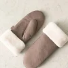 Nia Mittens - Dark Taupe Suede