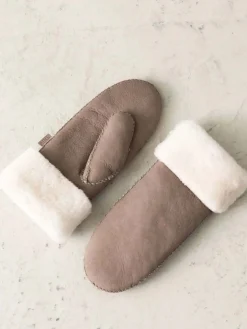 Nia Mittens - Dark Taupe Suede