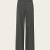 Paula Melange MW Wide Pants - Dark Grey Melange