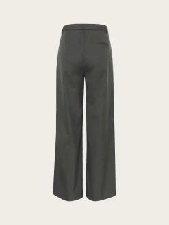 Paula Melange MW Wide Pants - Dark Grey Melange