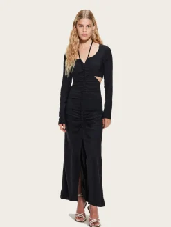 Resort-style Fluid Dress - Noir