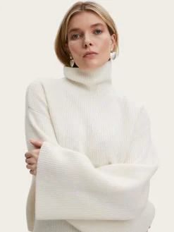 Risane High Neck Wool Pulllover - Egret