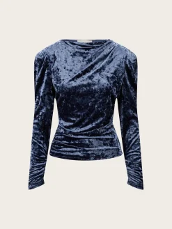 Shine Top Velour - Ashy Blue