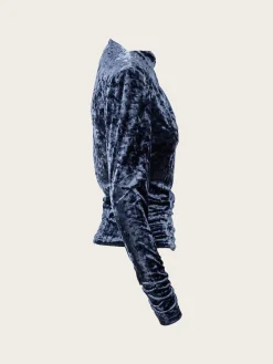 Shine Top Velour - Ashy Blue