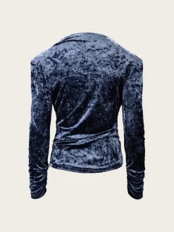 Shine Top Velour - Ashy Blue