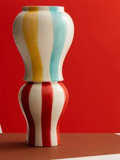 Sobremesa Stripe Vase Small - Red