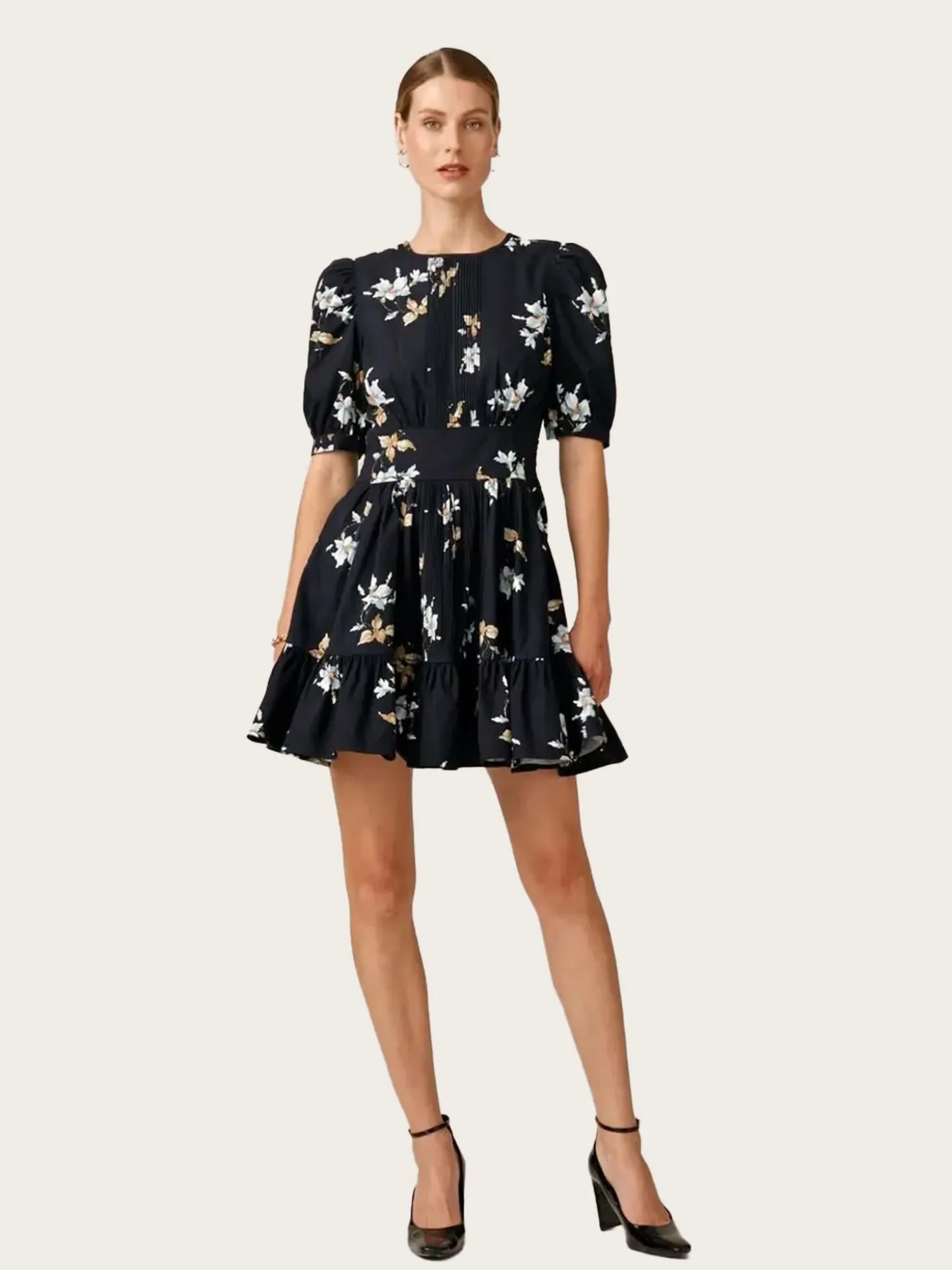 Structured Mini Dress - Blue Bouquet