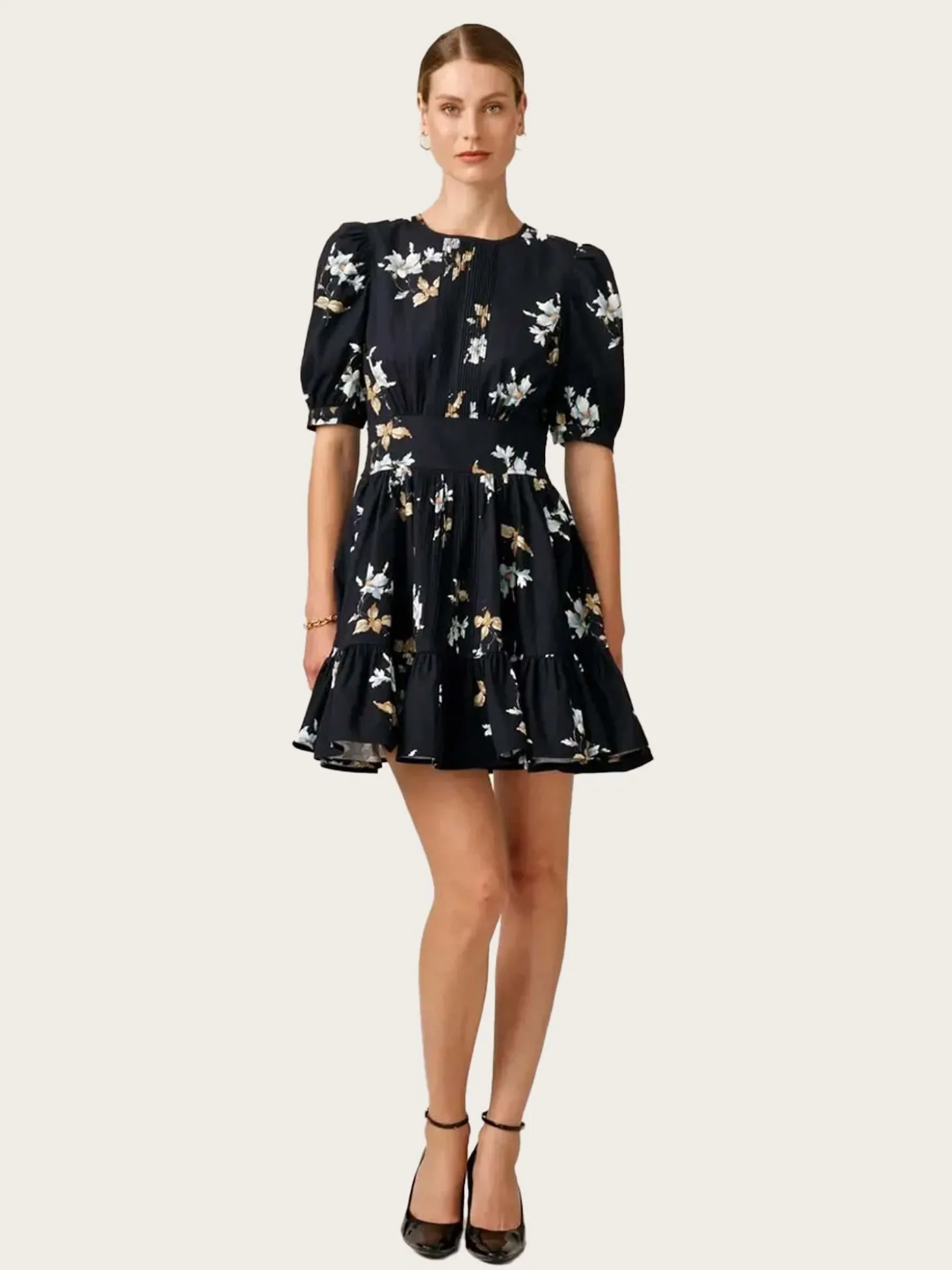 Structured Mini Dress - Blue Bouquet