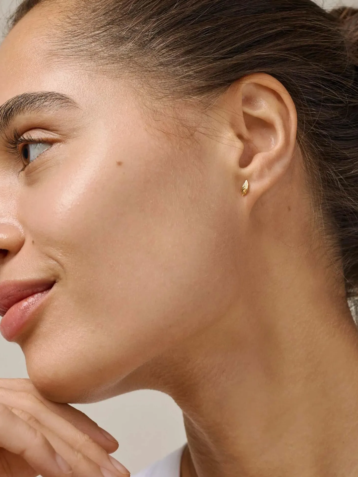 Studs Organic Leaf - Gold