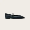 Sway Black Leather Ballet Flats