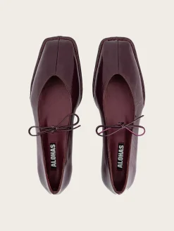 Sway Burgundy Leather Ballet Flats