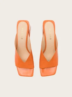 Tasha Leather Sandal - Orange