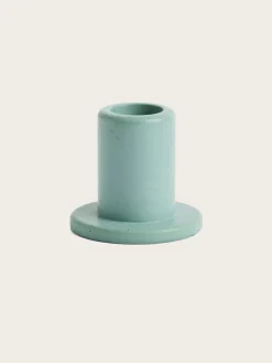 Tube Candleholder Concrete-Small - Emerald Green