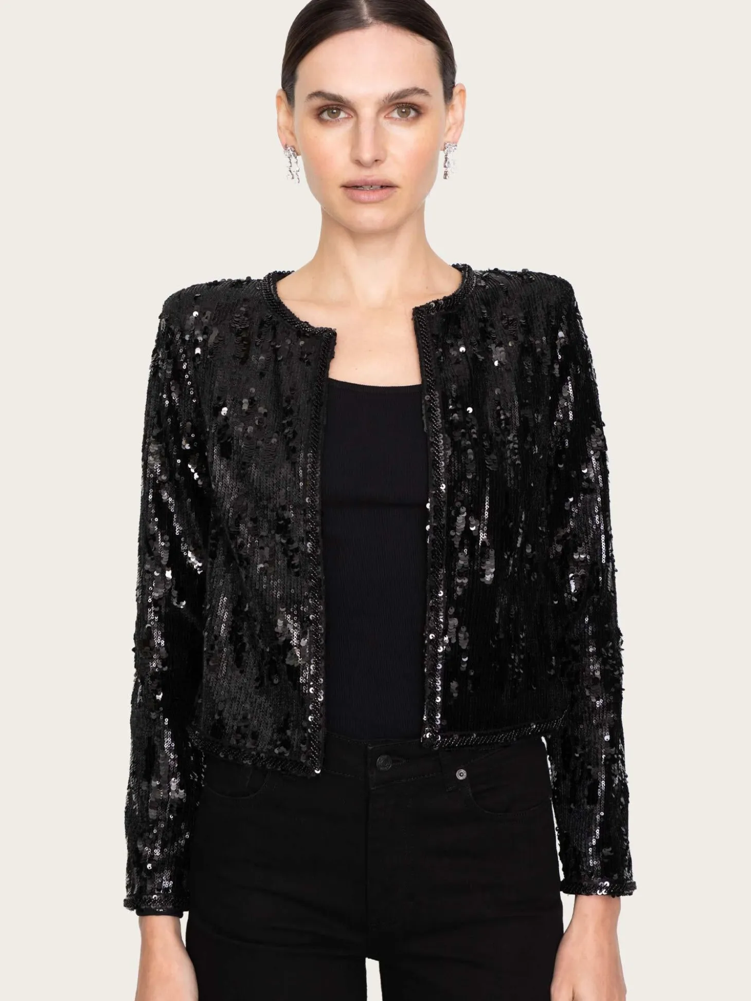 Vela Sequin Jacket - Black