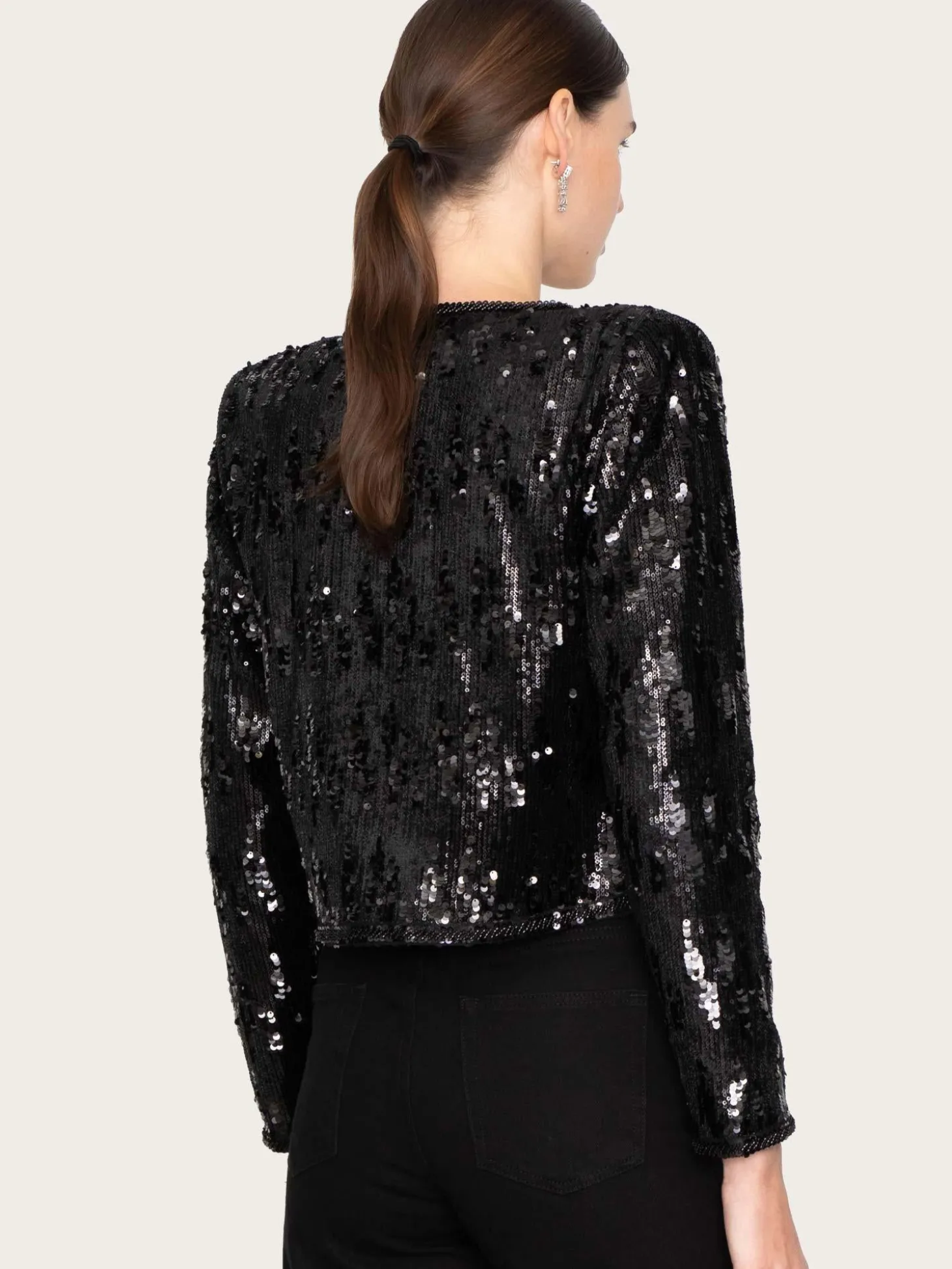 Vela Sequin Jacket - Black