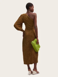 Velda Midi Patent Clutch - Dark Citron