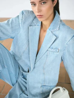 Vella OZ Blazer - Light Blue Washed