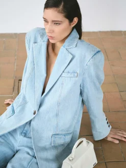 Vella OZ Blazer - Light Blue Washed