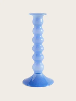 Wavy Candleholder Large - Jade Light Blue
