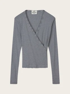 2x2 Cotton Stripe Susi LS Top - Parisian Night/Vanilla Ice