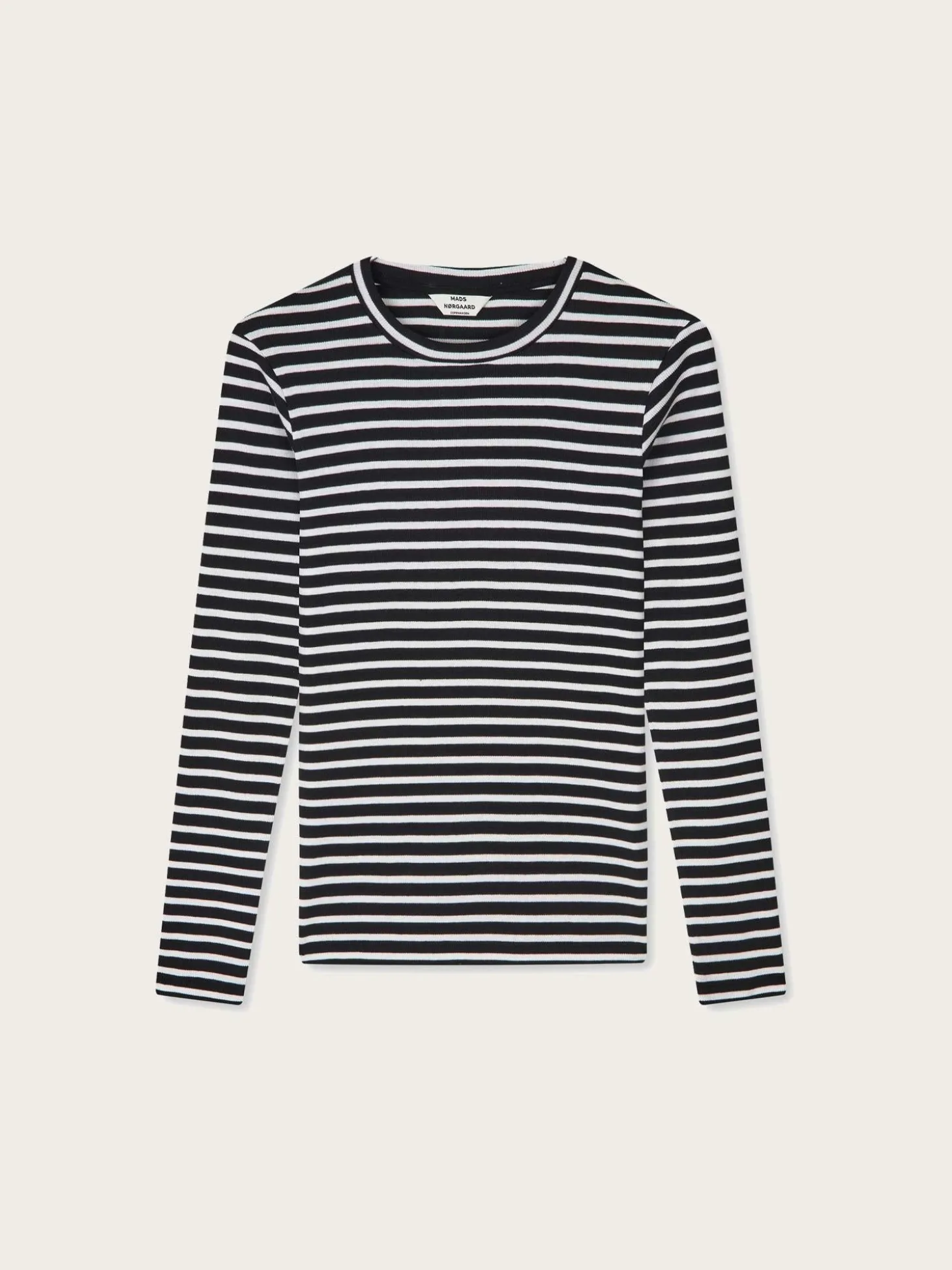 2X2 Cotton Stripe Tuba Tee LS - Black/White Alyssum