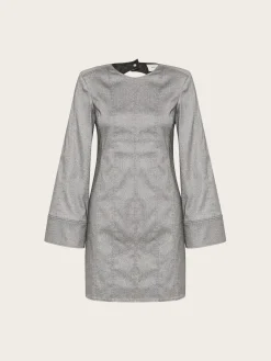 Yaira Short Dress - Grey Twill Glitter