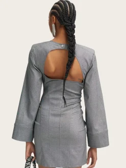 Yaira Short Dress - Grey Twill Glitter