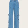 Zoy Cargo Pants - Mid Blue Washed