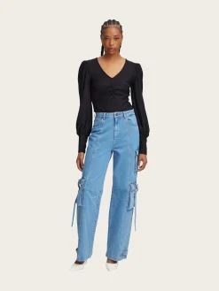 Zoy Cargo Pants - Mid Blue Washed