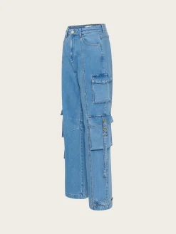 Zoy Cargo Pants - Mid Blue Washed