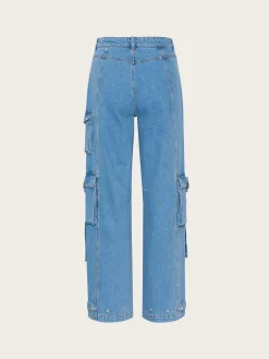 Zoy Cargo Pants - Mid Blue Washed