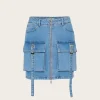 Zoy Cargo Skirt - Mid Blue Washed