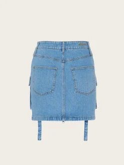 Zoy Cargo Skirt - Mid Blue Washed