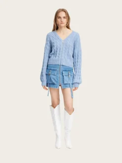 Zoy Cargo Skirt - Mid Blue Washed